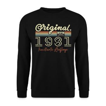 Original 1981 Vintage 1981 Geburtstag Retro 1981 - Unisex Pullover - Schwarz - Vorne - Alina (178cm) & Michal (187cm)