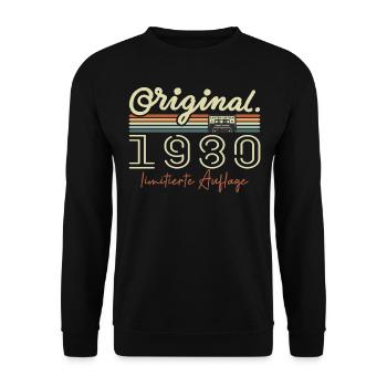 Original 1980 ' s Vintage 1980 ' s Anniversaire Rétro 1980 ' s - Sweat-shirt Unisexe - noir - Devant - Alina (178cm) & Michal (187cm)