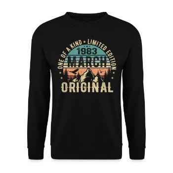 Légendaire depuis mars 1983 - anniversaire mars 1983 - Sweat-shirt Unisexe - noir - Devant - Alina (178cm) & Michal (187cm)