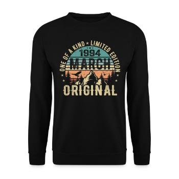 Légendaire depuis mars 1994 - anniversaire mars 1994 - Sweat-shirt Unisexe - noir - Devant - Alina (178cm) & Michal (187cm)
