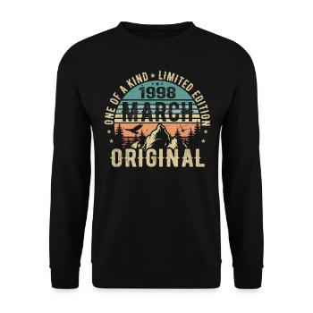 Légendaire depuis mars 1998 - anniversaire mars 1998 - Sweat-shirt Unisexe - noir - Devant - Alina (178cm) & Michal (187cm)
