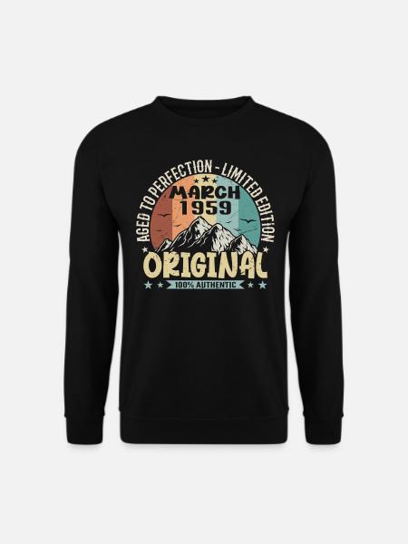 66. Geburtstag Jubiläum märz 1959, march 1959 - Unisex Pullover - Schwarz