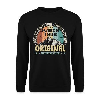 59th birthday anniversary march 1966, march 1966 - Unisex Sweatshirt - black - Front - Alina (178cm) & Michal (187cm)