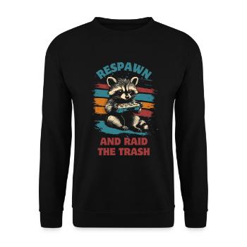 Raccoon Gaming Video Games Gamer - Unisex Sweatshirt - black - Front - Alina (178cm) & Michal (187cm)