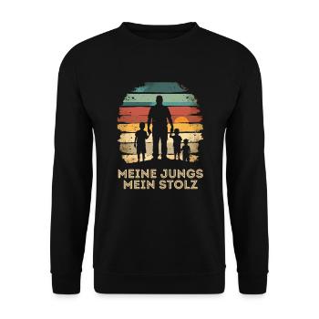 Father With Three Sons Father's Day Birthday - Unisex Sweatshirt - black - Front - Alina (178cm) & Michal (187cm)