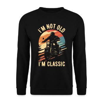Moto Vintage Retraité Retraité - Sweat-shirt Unisexe - noir - Devant - Alina (178cm) & Michal (187cm)