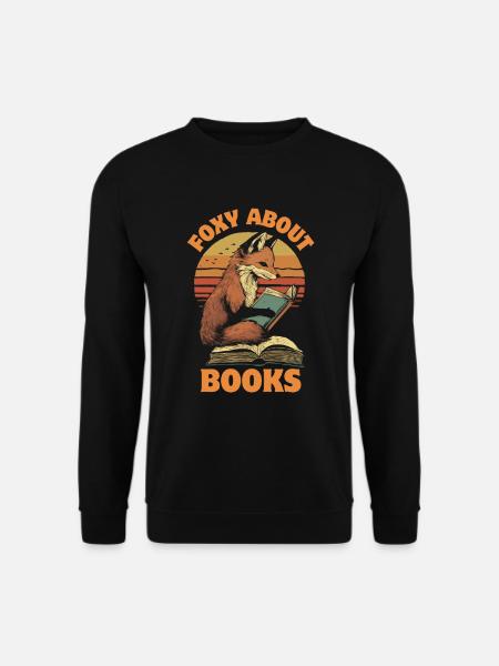 Fox with books - Unisex Sweatshirt - black
