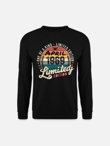 April 1969 Jahrgang Vintage Geburtstag April 1969 - Unisex Pullover - Schwarz