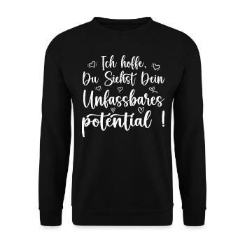 unfassbares potential achtsamkeit motivation - Unisex Pullover - Schwarz - Vorne - Alina (178cm) & Michal (187cm)