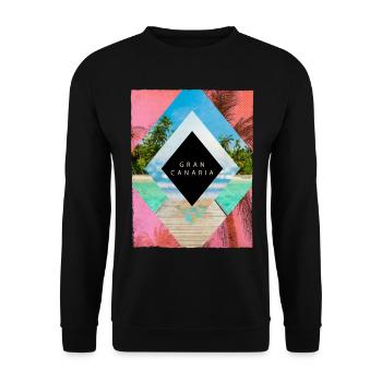 Gran Canaria Palm Trees Summer Sun Beach Sea - Unisex Sweatshirt - black - Front - Alina (178cm) & Michal (187cm)