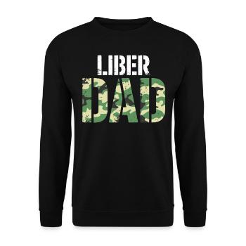 Humor Libertarian Camo Freedom Dad - Unisex Sweatshirt - black - Front - Alina (178cm) & Michal (187cm)