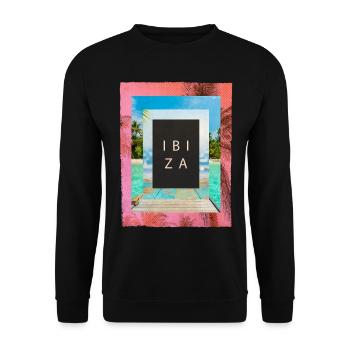 Ibiza Été Soleil Plage Mer Palmiers Fête - Sweat-shirt Unisexe - noir - Devant - Alina (178cm) & Michal (187cm)