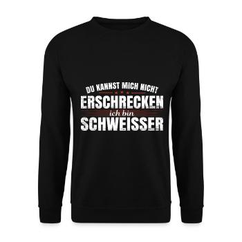 Schweißer Metallbauer Schweisser Schweißen - Unisex Pullover - Schwarz - Vorne - Alina (178cm) & Michal (187cm)