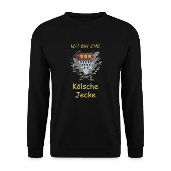 "ICH BIN ENE KÖLSCHE JECKE" 1 - Unisex Pullover - Schwarz - Vorne - Alina (178cm) & Michal (187cm)