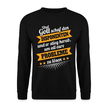 Disponent Gott - Unisex Pullover - Schwarz - Vorne - Alina (178cm) & Michal (187cm)
