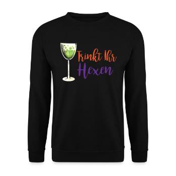 Cooles Halloween Hexe Geschenk Trinkt Ihr Hexen - Unisex Pullover - Schwarz - Vorne - Alina (178cm) & Michal (187cm)