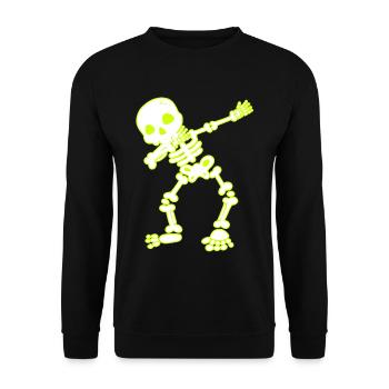 Halloween Dab Dance Skelett I Dabbender Geist - Unisex Pullover - Schwarz - Vorne - Alina (178cm) & Michal (187cm)