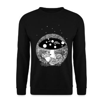 Niedlicher Kleiner Fuchs - Unisex Pullover - Schwarz - Vorne - Alina (178cm) & Michal (187cm)