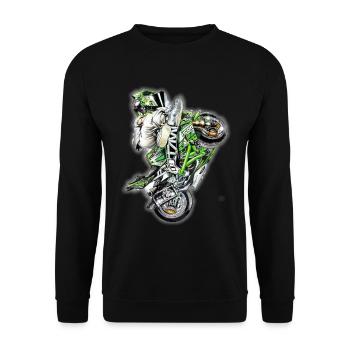 Stunt biker - Unisex Sweatshirt - black - Front - Alina (178cm) & Michal (187cm)
