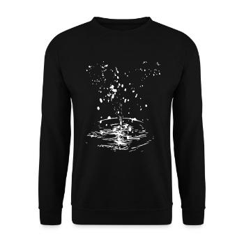 Wasserwirbel Spritzkreis - Unisex Pullover - Schwarz - Vorne - Alina (178cm) & Michal (187cm)