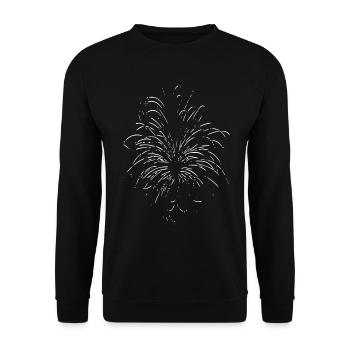 Schwarzweiß Feuerwerk-Explosion - Unisex Pullover - Schwarz - Vorne - Alina (178cm) & Michal (187cm)