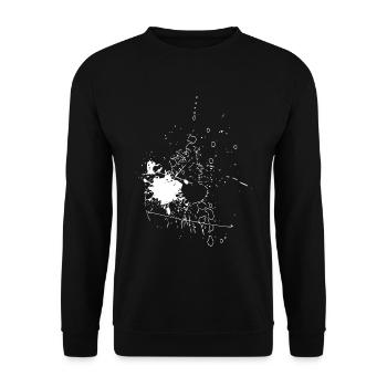 Abstrakter Farbsprenger Splash - Unisex Pullover - Schwarz - Vorne - Alina (178cm) & Michal (187cm)