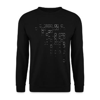 Geometrische Fragmenten Muster - Unisex Pullover - Schwarz - Vorne - Alina (178cm) & Michal (187cm)