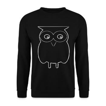 NachtEulen-Skizze - Unisex Pullover - Schwarz - Vorne - Alina (178cm) & Michal (187cm)