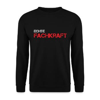 Fachkraft Beruf Arbeit Büro Baustelle Humor Spaß - Unisex Pullover - Schwarz - Vorne - Alina (178cm) & Michal (187cm)