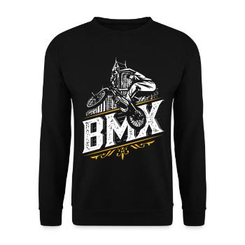 Vélo BMX | Vélo BMX | Pilote BMX | Skyline - Sweat-shirt Unisexe - noir - Devant - Alina (178cm) & Michal (187cm)