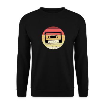 Vintage Retro Music Kassetten Audio Tape 80's 90's - Unisex Pullover - Schwarz - Vorne - Alina (178cm) & Michal (187cm)