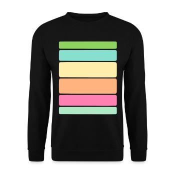 Streifen / Linien / Sprüche / Trend - Unisex Pullover - Schwarz - Vorne - Alina (178cm) & Michal (187cm)