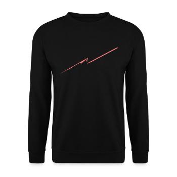 Abstrakte Linien / Linie / Muster / Trend / rot - Unisex Pullover - Schwarz - Vorne - Alina (178cm) & Michal (187cm)