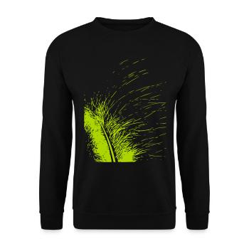 Abstract feather / line / green / pattern - Unisex Sweatshirt - black - Front - Alina (178cm) & Michal (187cm)