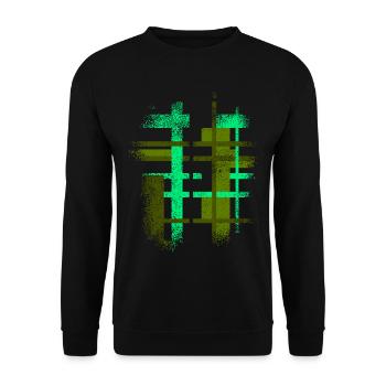 Design de fond abstrait Cyber VINTAGE - Sweat-shirt Unisexe - noir - Devant - Alina (178cm) & Michal (187cm)
