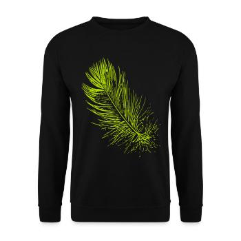 Abstract feather / line / green / pattern - Unisex Sweatshirt - black - Front - Alina (178cm) & Michal (187cm)