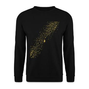 Abstract grid / line / pattern / nature / gold - Unisex Sweatshirt - black - Front - Alina (178cm) & Michal (187cm)
