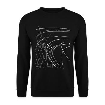Abstract lines / white / line / pattern - Unisex Sweatshirt - black - Front - Alina (178cm) & Michal (187cm)