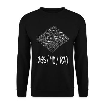 Car tires / car / tuning / motorsport / white - Unisex Sweatshirt - black - Front - Alina (178cm) & Michal (187cm)