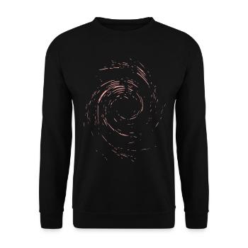 Abstrakter Kreisel / Linie / rot / Muster - Unisex Pullover - Schwarz - Vorne - Alina (178cm) & Michal (187cm)