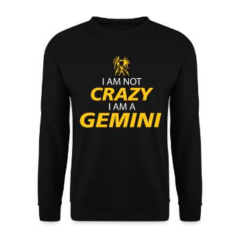 I AM NOT CRAZY I AM A GEMINI - Unisex Sweatshirt - black - Front - Alina (178cm) & Michal (187cm)