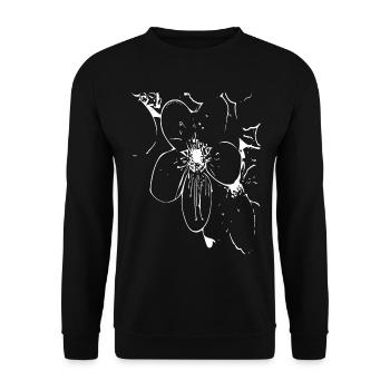 Fleur abstraite / Ligne / Motif / Nature / Blanc - Sweat-shirt Unisexe - noir - Devant - Alina (178cm) & Michal (187cm)