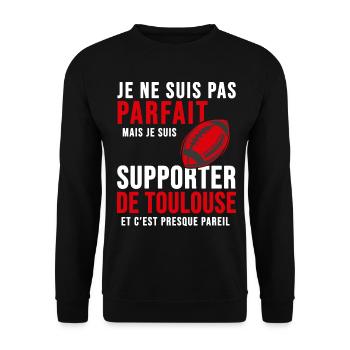 supporter rugby stade toulouse humour club TS - Sweat-shirt Unisexe - noir - Devant - Alina (178cm) & Michal (187cm)