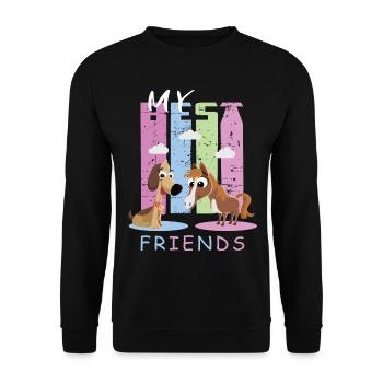 Horse and dog - Unisex Sweatshirt - black - Front - Alina (178cm) & Michal (187cm)