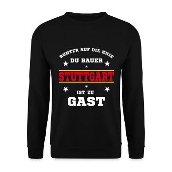 Stuttgart Fussball Fan Stadion - Unisex Pullover - Schwarz - Vorne - Alina (178cm) & Michal (187cm)