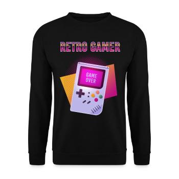 Retro gamer style GB - Sweat-shirt Unisexe - noir - Devant - Alina (178cm) & Michal (187cm)