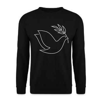 Friedenstaube - Unisex Pullover - Schwarz - Vorne - Alina (178cm) & Michal (187cm)