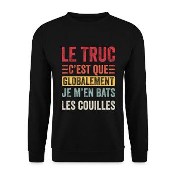 Je men bats les couille - Sweat-shirt Unisexe - noir - Devant - Alina (178cm) & Michal (187cm)