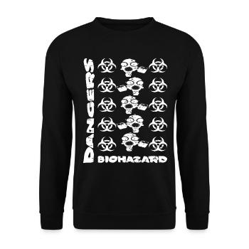 Masque à gaz et dangers - Sweat-shirt Unisexe - noir - Devant - Alina (178cm) & Michal (187cm)