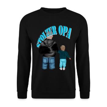 stolzer Opa - Enkel blond Kind Junge - Unisex Pullover - Schwarz - Vorne - Alina (178cm) & Michal (187cm)